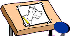 Clifford drawing on desk